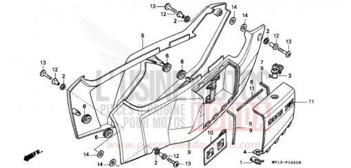 SIDE COVER XRV750N de 1992